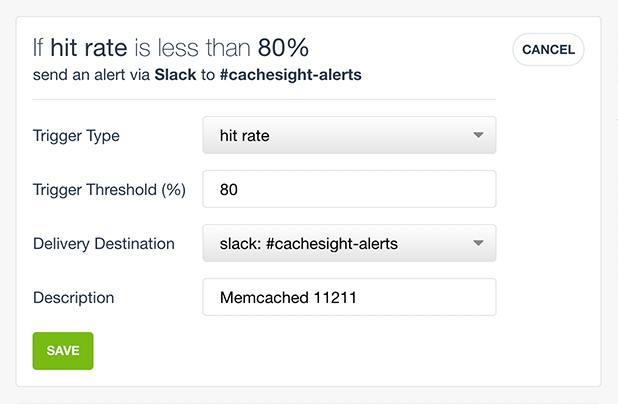 The Alerts cache monitoring feature